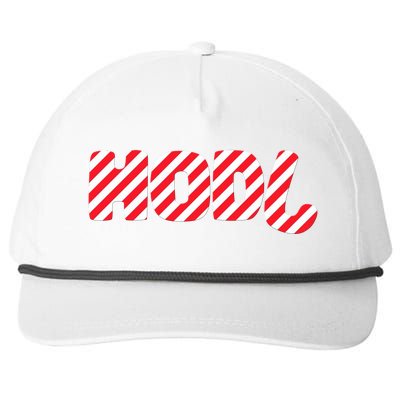 Hodl Crypto Currency Candy Cane Christmas Logo Snapback Five-Panel Rope Hat