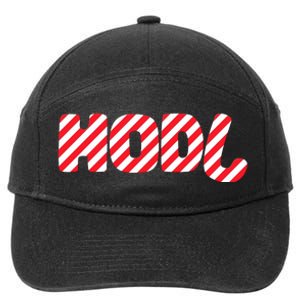 Hodl Crypto Currency Candy Cane Christmas Logo 7-Panel Snapback Hat