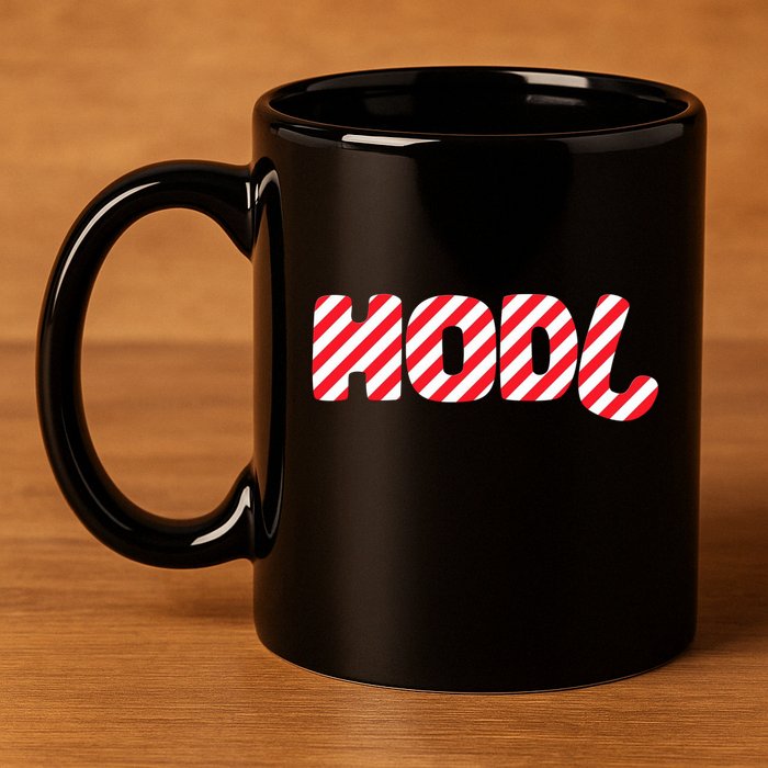 Hodl Crypto Currency Candy Cane Christmas Logo 11oz C Handle Ceramic Mug