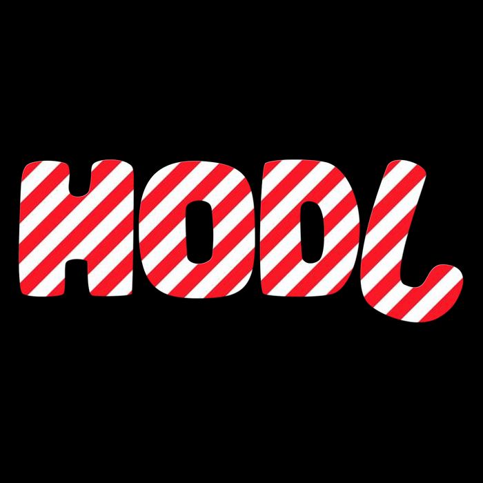 Hodl Crypto Currency Candy Cane Christmas Logo Drawstring Bag