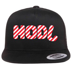 Hodl Crypto Currency Candy Cane Christmas Logo Flat Bill Trucker Hat