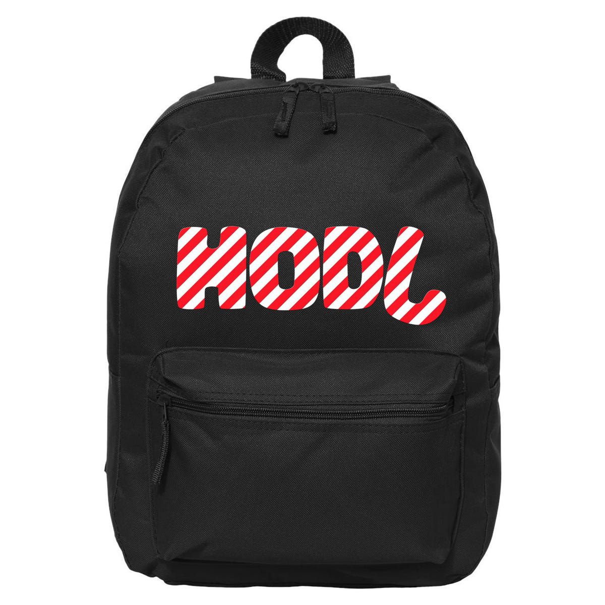 Hodl Crypto Currency Candy Cane Christmas Logo 16 in Basic Backpack