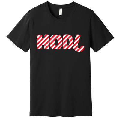 Hodl Crypto Currency Candy Cane Christmas Logo Premium T-Shirt