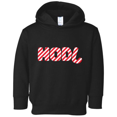 Hodl Crypto Currency Candy Cane Christmas Logo Toddler Hoodie