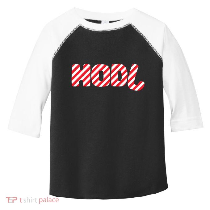 Hodl Crypto Currency Candy Cane Christmas Logo Toddler Fine Jersey T-Shirt