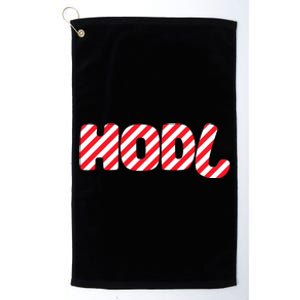 Hodl Crypto Currency Candy Cane Christmas Logo Platinum Collection Golf Towel