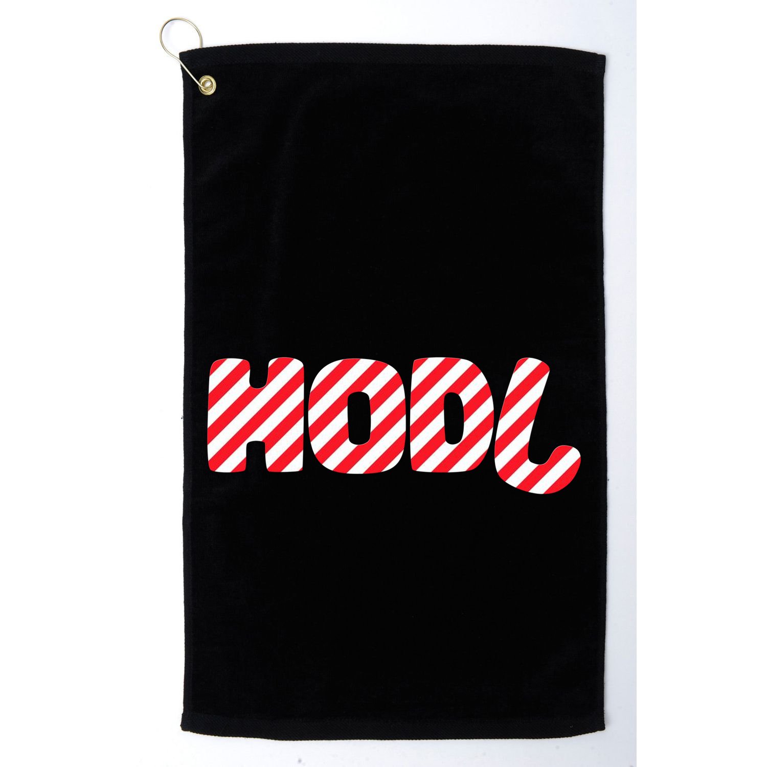 Hodl Crypto Currency Candy Cane Christmas Logo Golf Towel