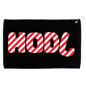 Hodl Crypto Currency Candy Cane Christmas Logo Grommeted Golf Towel