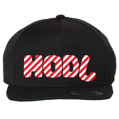 Hodl Crypto Currency Candy Cane Christmas Logo Wool Snapback Cap