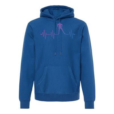 Heartbeat Cross Country Skiing And Gift Premium Hoodie