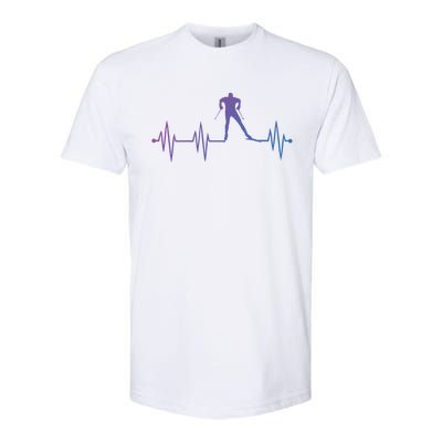 Heartbeat Cross Country Skiing And Gift Softstyle® CVC T-Shirt