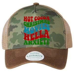 Hot Cocoa Christmas Movies Hella Anxiety Christmas Legacy Tie Dye Trucker Hat