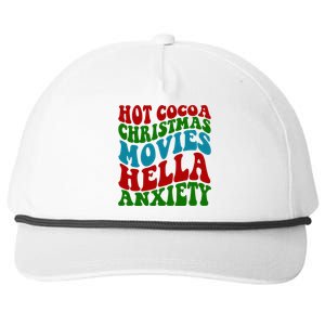 Hot Cocoa Christmas Movies Hella Anxiety Christmas Snapback Five-Panel Rope Hat