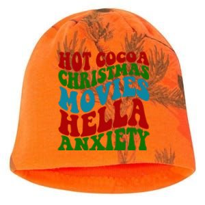 Hot Cocoa Christmas Movies Hella Anxiety Christmas Kati - Camo Knit Beanie