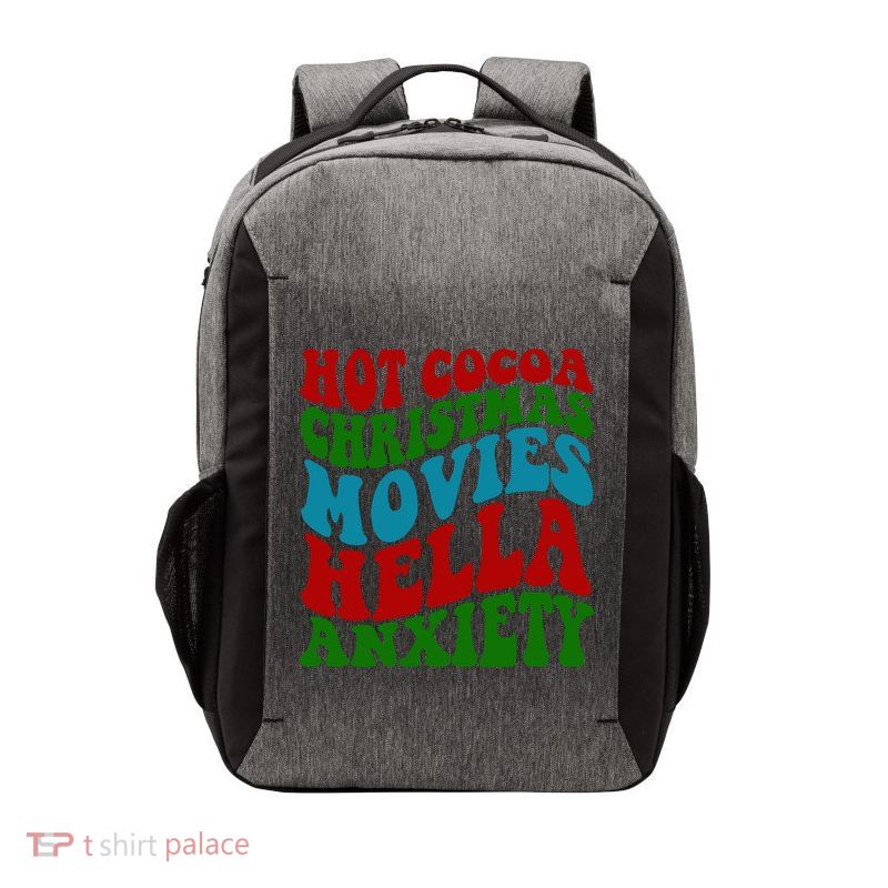 Hot Cocoa Christmas Movies Hella Anxiety Christmas Vector Backpack