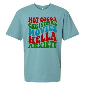 Hot Cocoa Christmas Movies Hella Anxiety Christmas Sueded Cloud Jersey T-Shirt