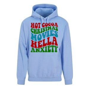 Hot Cocoa Christmas Movies Hella Anxiety Christmas Unisex Surf Hoodie