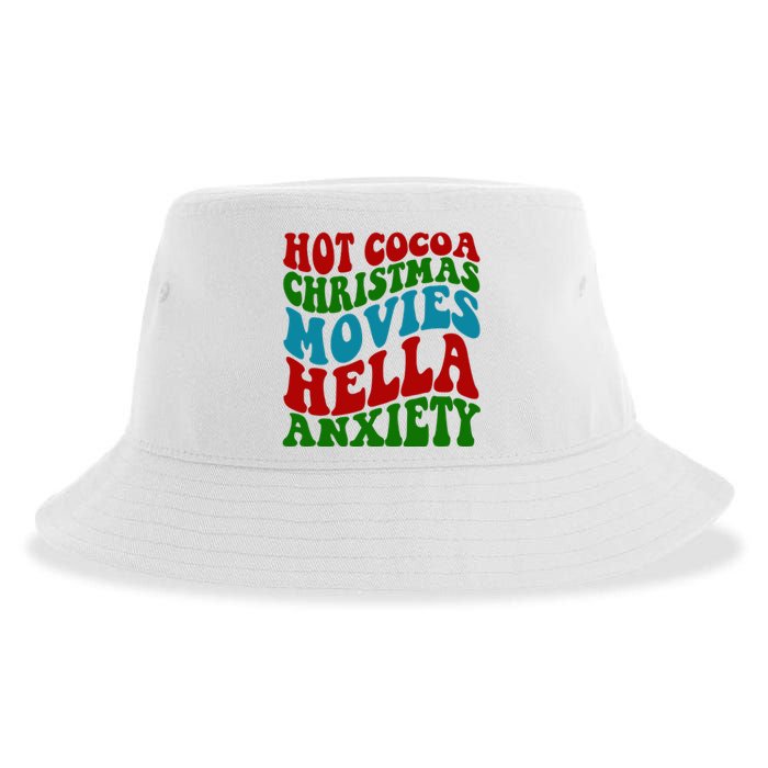 Hot Cocoa Christmas Movies Hella Anxiety Christmas Sustainable Bucket Hat