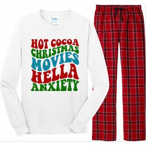 Hot Cocoa Christmas Movies Hella Anxiety Christmas Long Sleeve Pajama Set