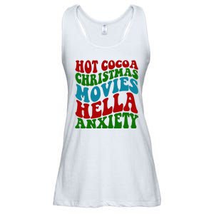 Hot Cocoa Christmas Movies Hella Anxiety Christmas Ladies Essential Flowy Tank