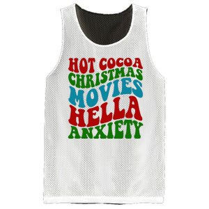 Hot Cocoa Christmas Movies Hella Anxiety Christmas Mesh Reversible Basketball Jersey Tank