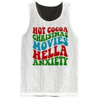 Hot Cocoa Christmas Movies Hella Anxiety Christmas Mesh Reversible Basketball Jersey Tank