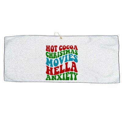 Hot Cocoa Christmas Movies Hella Anxiety Christmas Large Microfiber Waffle Golf Towel