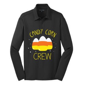 Halloween Candy Corn Squad Team Candy Corn Crew Halloween Silk Touch Performance Long Sleeve Polo