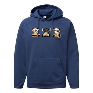 Highland Cow Cute Cow Western Performance Fleece Hoodie