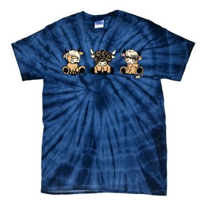 Highland Cow Cute Cow Western Tie-Dye T-Shirt