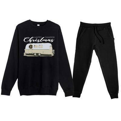 Happy Camper Christmas Cute Airstream Argosy Vintage Trailer Funny Gift Premium Crewneck Sweatsuit Set