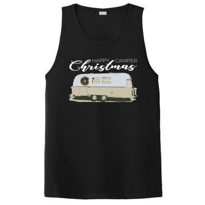 Happy Camper Christmas Cute Airstream Argosy Vintage Trailer Funny Gift PosiCharge Competitor Tank