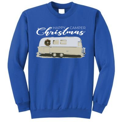 Happy Camper Christmas Cute Airstream Argosy Vintage Trailer Funny Gift Sweatshirt