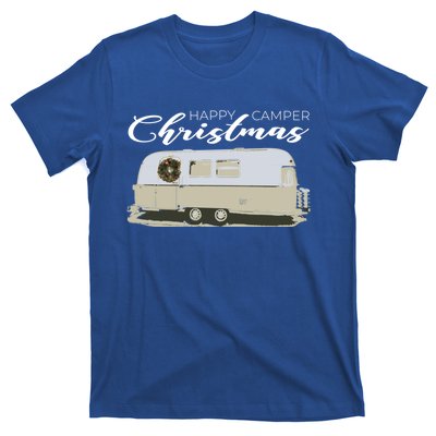 Happy Camper Christmas Cute Airstream Argosy Vintage Trailer Funny Gift T-Shirt