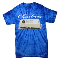 Happy Camper Christmas Cute Airstream Argosy Vintage Trailer Funny Gift Tie-Dye T-Shirt