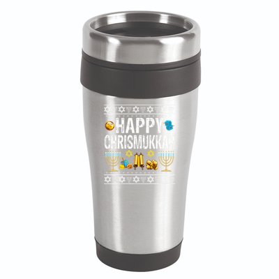 Happy Chrismukkah Challah Christian Holiday Jewish Gift  16oz Travel Tumbler
