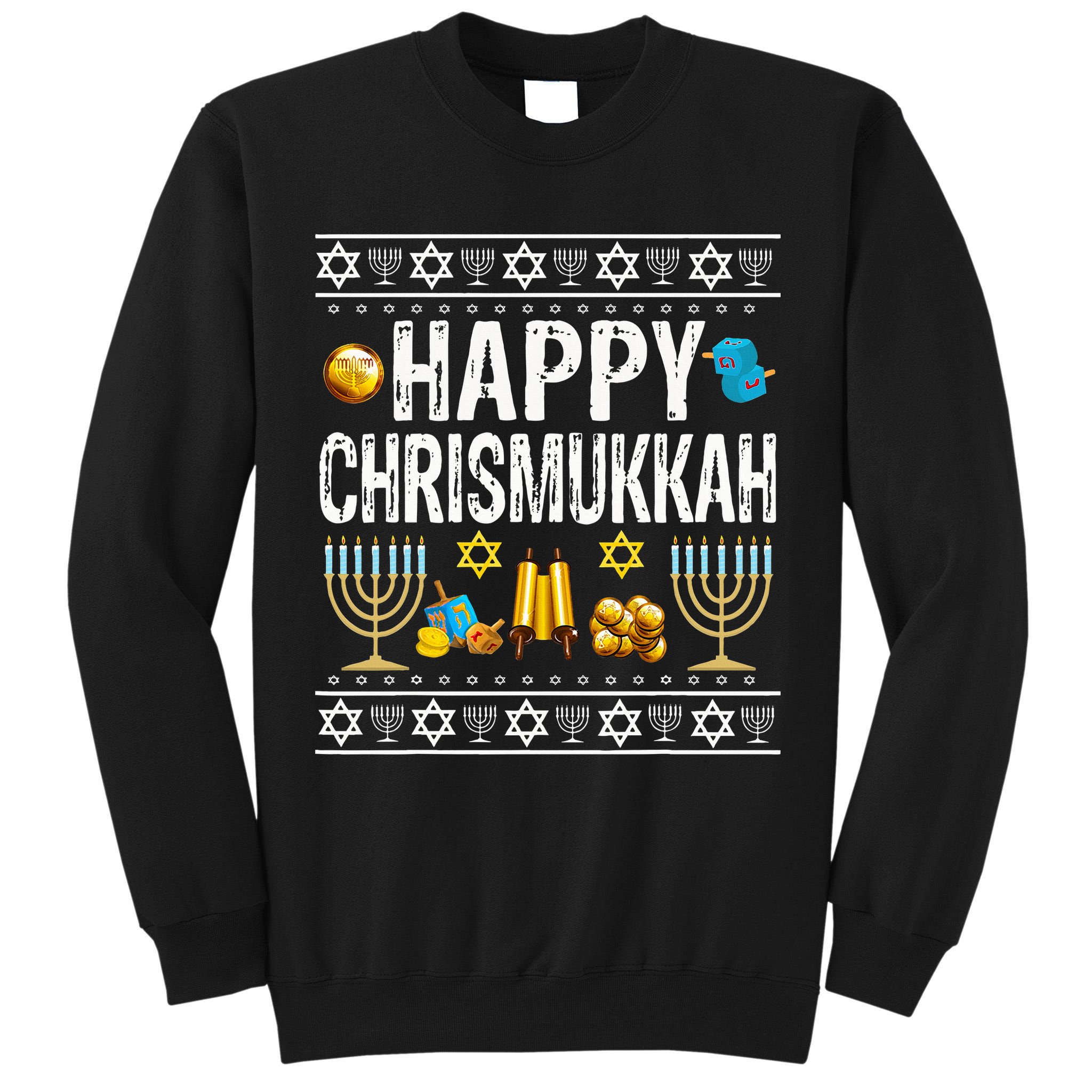 Happy Chrismukkah Challah Christian Holiday Jewish Gift  Tall Sweatshirt
