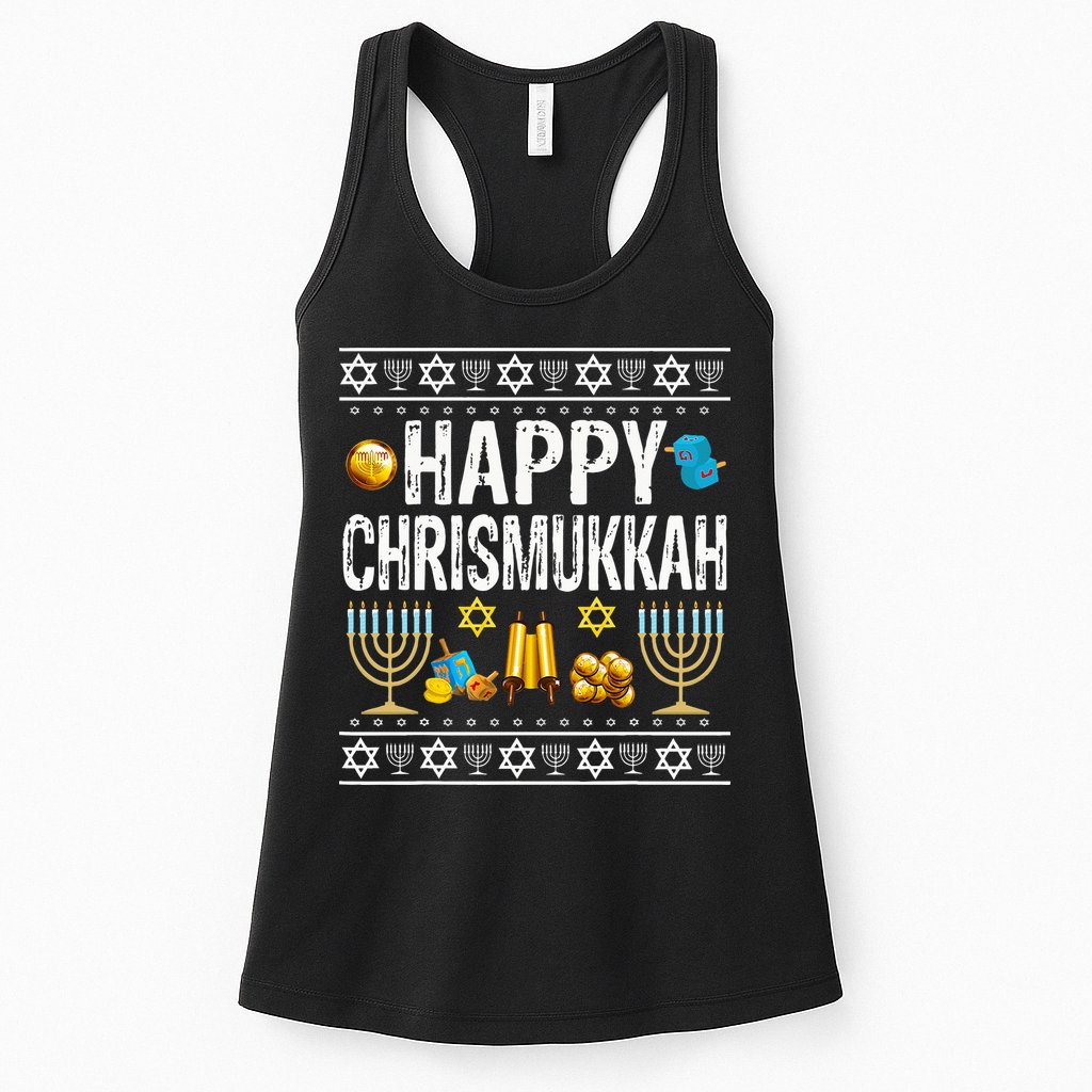 Happy Chrismukkah Challah Christian Holiday Jewish Gift  Womens Tank Top