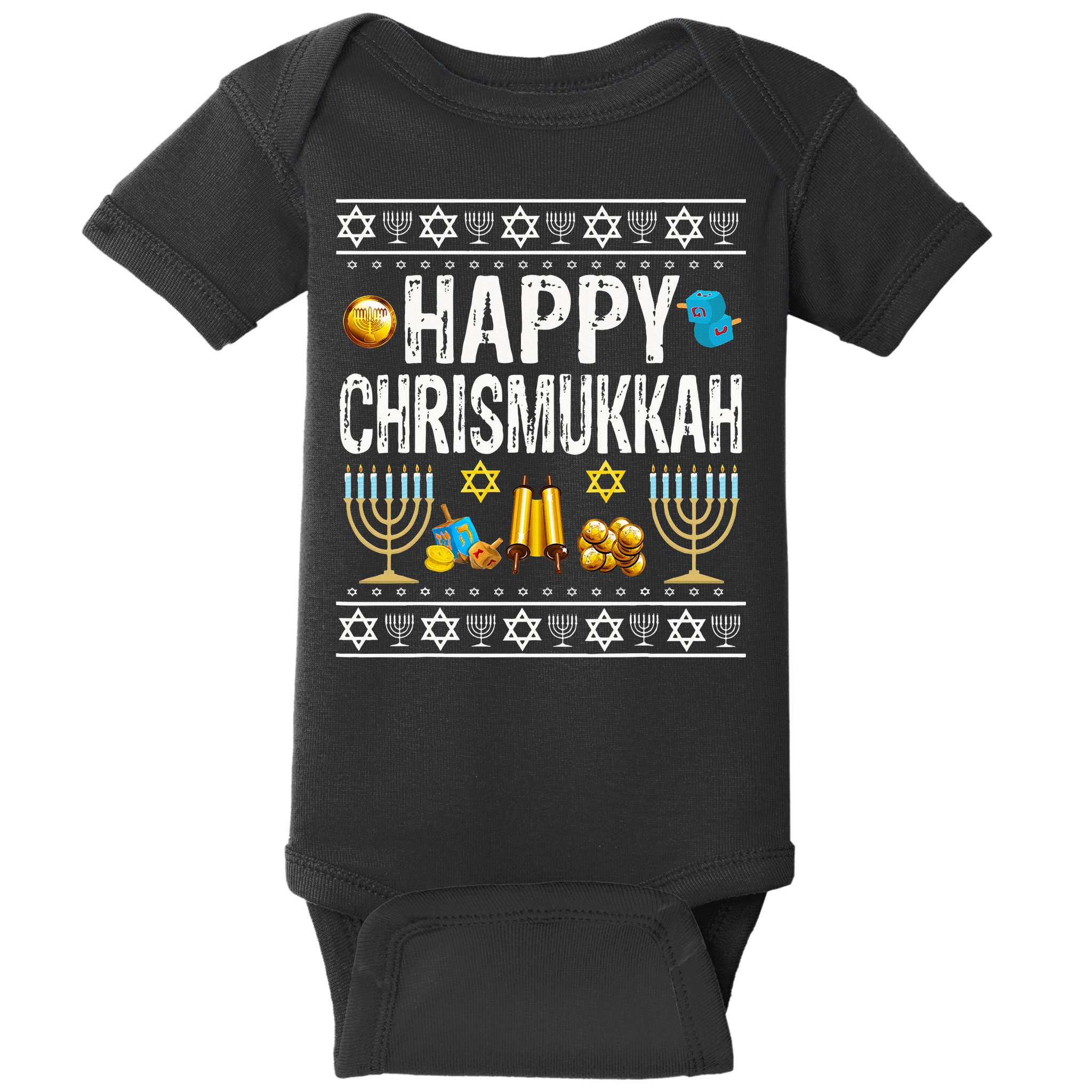 Happy Chrismukkah Challah Christian Holiday Jewish Gift  Baby Bodysuit