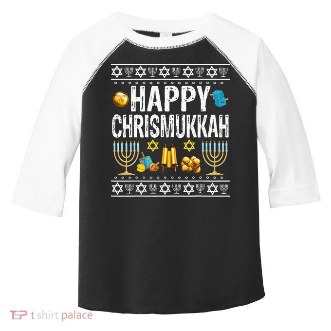 Happy Chrismukkah Challah Christian Holiday Jewish Gift  Toddler Fine Jersey T-Shirt
