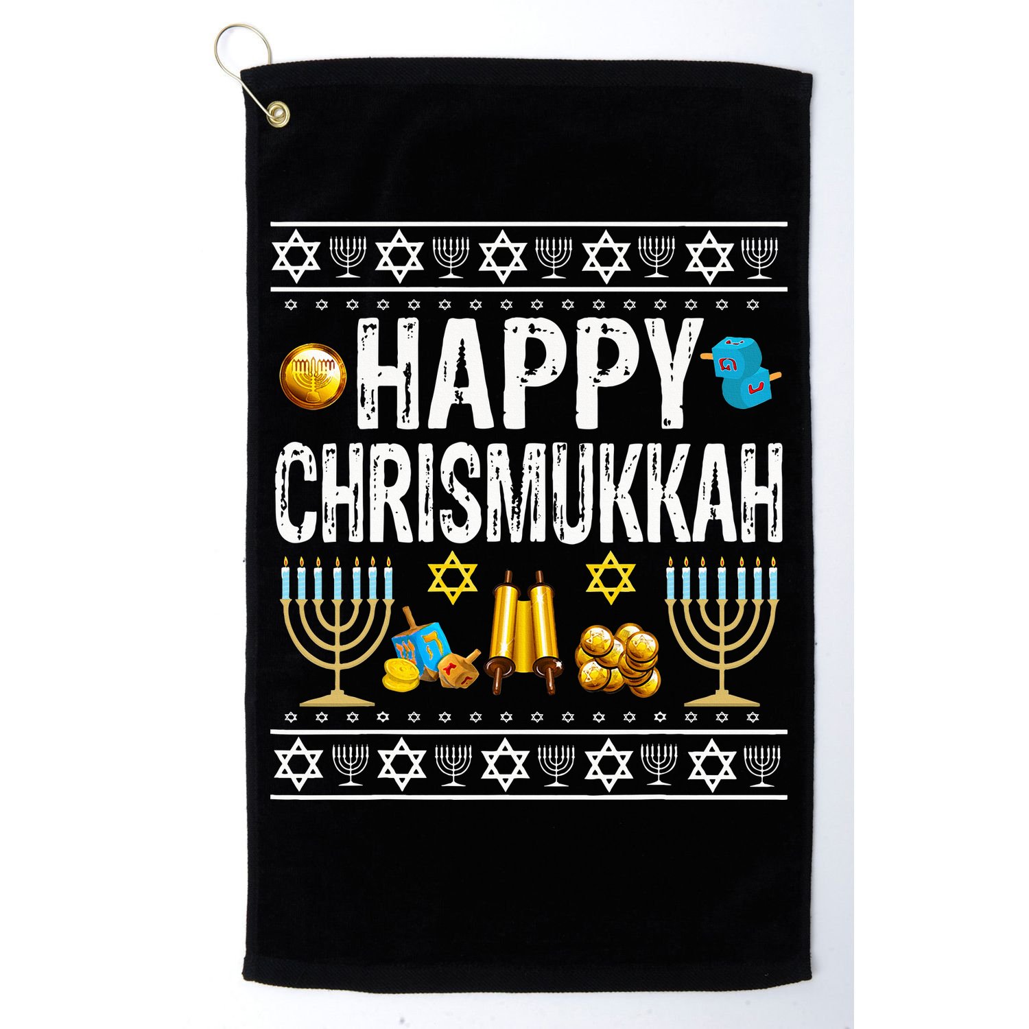 Happy Chrismukkah Challah Christian Holiday Jewish Gift  Golf Towel