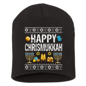 Happy Chrismukkah Challah Christian Holiday Jewish Gift  Short Acrylic Beanie