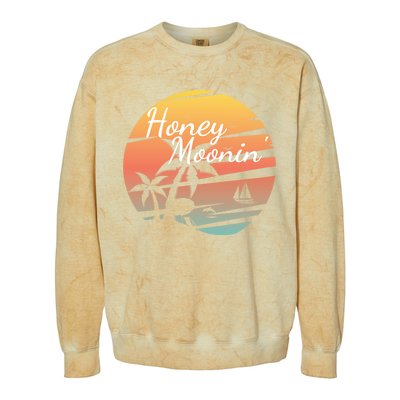 Honeymoon Couples Cool Gift Just Married Matching Honeymooning Trip Gift Colorblast Crewneck Sweatshirt