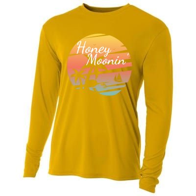 Honeymoon Couples Cool Gift Just Married Matching Honeymooning Trip Gift Cooling Performance Long Sleeve Crew