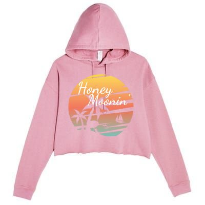 Honeymoon Couples Cool Gift Just Married Matching Honeymooning Trip Gift Crop Fleece Hoodie