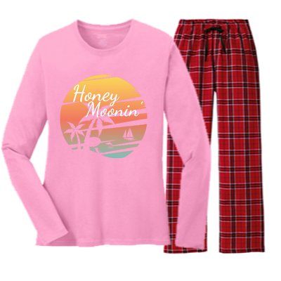 Honeymoon Couples Cool Gift Just Married Matching Honeymooning Trip Gift Women's Long Sleeve Flannel Pajama Set 