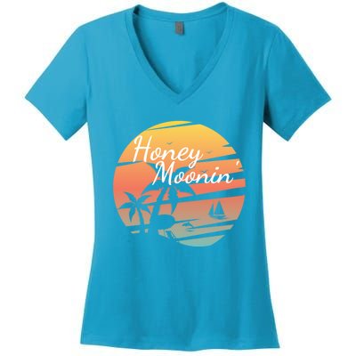 Honeymoon Couples Cool Gift Just Married Matching Honeymooning Trip Gift Women's V-Neck T-Shirt