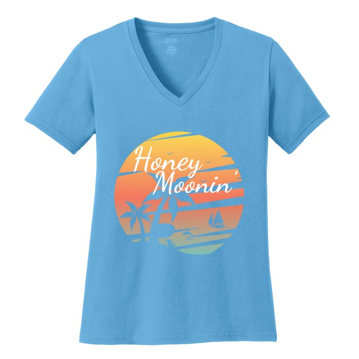 Honeymoon Couples Cool Gift Just Married Matching Honeymooning Trip Gift Women's V-Neck T-Shirt