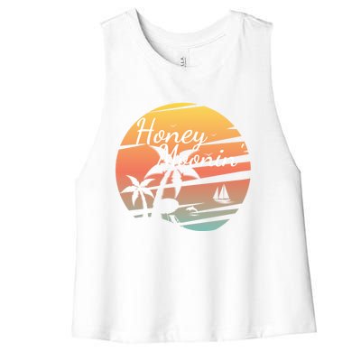 Honeymoon Couples Cool Gift Just Married Matching Honeymooning Trip Gift Women's Racerback Cropped Tank