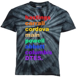 Hastings Carrall Cordova Main Powell Abbott Columbis DTES Kids Tie-Dye T-Shirt